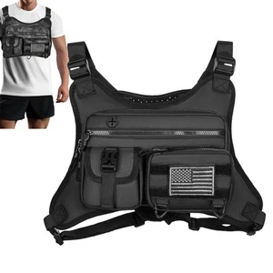 Tactical Combat Chest Rig Bag Front Pouch Recon Kit Pack Outdoor Protective Vest - Picture 1 of 24
