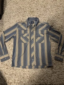 Camisa Wrangler Western Para Hombre XL Perla A Presión Azul Manga Larga - Imagen 1 de 7