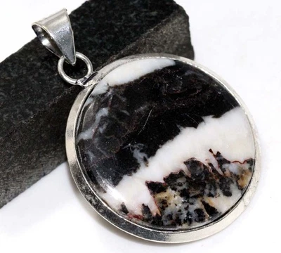 Colgante enchapado en plata 925 turquesa búfalo blanco 1,8" joyería estética JW Foto 1 de 3