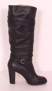 BOUTIQUE Atemberaubende schwarze Damen-Lederstiefel Schuhe Größe 8 1/2 M Damenmode - Bild 1 von 6