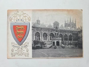 Oriel College Oxford with Embossed Crest 1905 Vintage Postcard - PPC 1815 - Picture 1 of 2