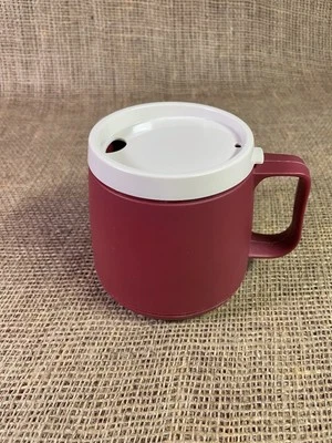 Vintage Thermos Wide Bottom Red Insulated Travel Mug 12 Oz Mod 3750 - Image 1 of 4
