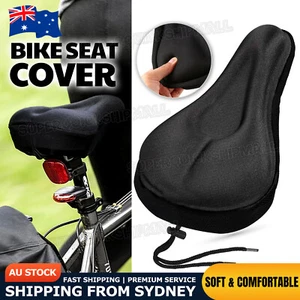 3d Bike Seat Cover Silicone Thick Comfort Gel Cycling Bicycle Saddle Cushion Pad - Picture 1 of 9