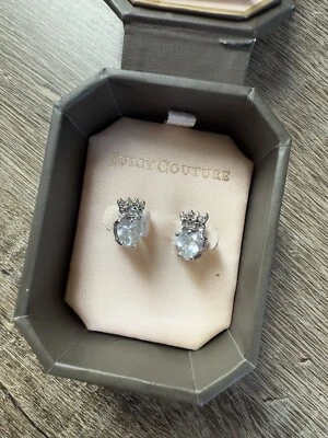 Nuevos pendientes perforados Juicy Couture corona plata antigua Foto 1 de 4