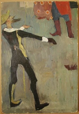 Ukrainian Soviet USSR Oil Painting fauvism Avant-garde portrait figure theatre - Image 1 of 4
