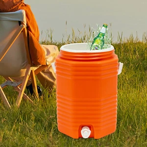 Enfriador de bebidas aislado portátil 9L PU redondo aislado enfriador de bebidas naranja NUEVO - Imagen 1 de 21