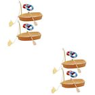  2 Pack Doll House Swimming Ring Mini Rowboat Miniature Fishing Toys Baby Props