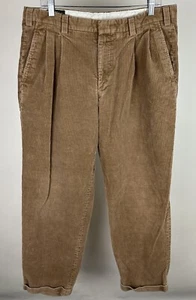 Pantalones chinos de pana ORVIS 36x30 REALES descoloridos marrón tostado doble pliegue preppy papá - Imagen 1 de 15