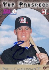 1998 Hickory Crawdads BRETT CARADONNA Signed Card autograph AUTO WHITE SOX