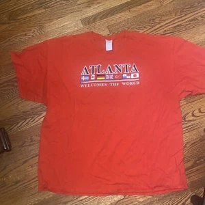 ATLANTA Georgia T Shirt 2XL 2TG GILDAN VTG RARE Flags Of The World Red - Picture 1 of 3