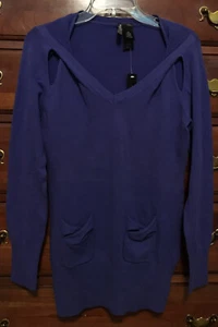 Bisou Bisou Blue Tunic Sweater Medium - Picture 1 of 6