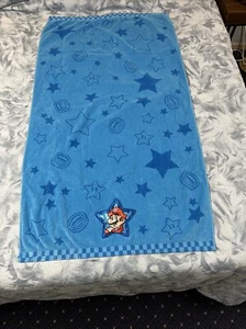Nintendo Franco SUPER MARIO Mario Beach Towel - Blue, Stars - Very Good, RARE! - Picture 1 of 10