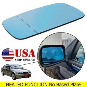 Espejo de vidrio térmico para BMW Serie 3 E46 puerta lateral izquierda/derecha placa de vidrio teñido de azul - Imagen 1 de 12