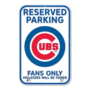 Chicago Cubs 11" x 17" Reserved Parking Plastic Sign - MLB - Picture 1 of 1