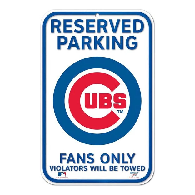 Chicago Cubs 11" x 17" Reserved Parking Plastic Sign - MLB - Image 1 of 1