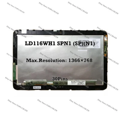 LD116WH1 SPN1 (SP)(N1) LCD Display Touch Screen Digitizer Assembly Frame Black - Image 1 of 2