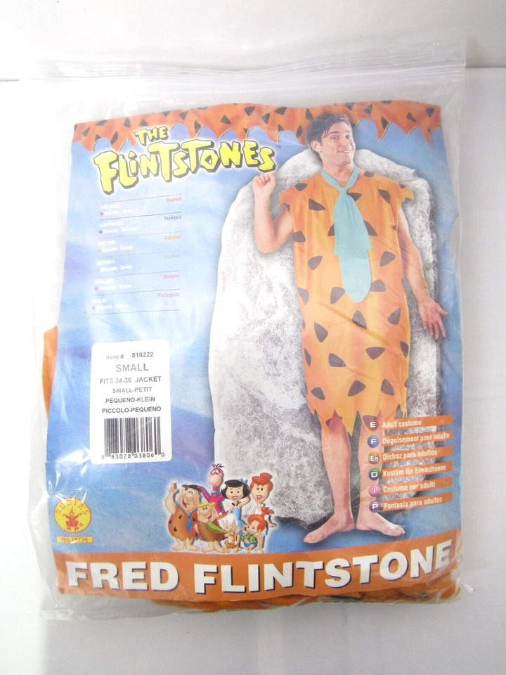 Fred Flintstone костюм для взрослых с надувной клуб стандартный размер маленький - США - Изображение 1 из 4