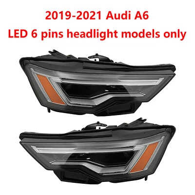 For 2019-2021 Audi A6 LED Headlight Assembly Headlamps 6 Pins Left & Right Side Foto 1 de 4