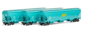 HO Athearn G97150 Joseph Transportation DJTX Trinity 3-Bay Covered Hopper Set #2 - Picture 1 of 3