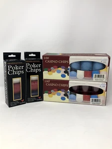 Lot of 400 Roulette/Poker Casino Chips Red White and Blue NEW NIB - Picture 1 of 17