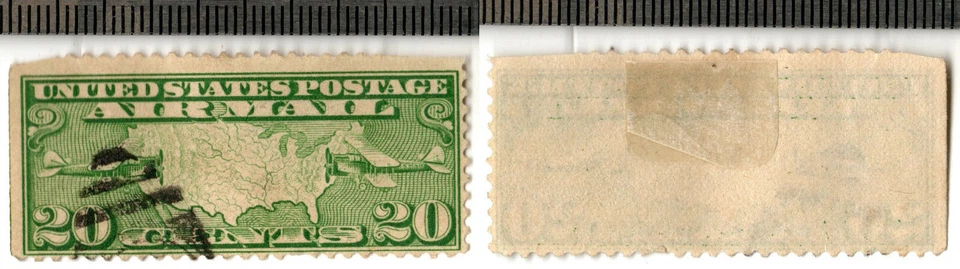 USA Airmail # C9 20 cent Yellow/Green Used Hinged No Gum (3) - Image 1 of 1