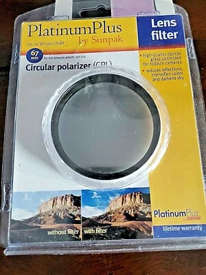 SUNPAK  67mm CIRCULAR Polarizing filter / Polarizer / CPL  NEW!               B8 - Image 1 of 4