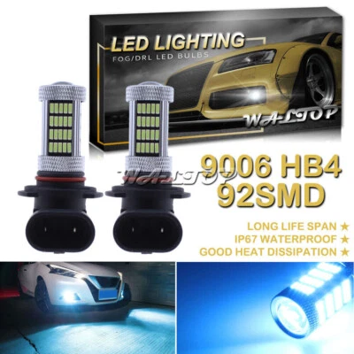 92SMD 9006 HB4 Ice Blue 8K LED Fog Light Bulbs for Lexus LS430 LS460 GS350 GS430 - Image 1 of 4