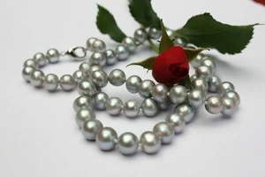 1G echte Süßwasser Perlen Schmuck Halskette Perlenkette Collier Echtschmuck mnk - Bild 1 von 1