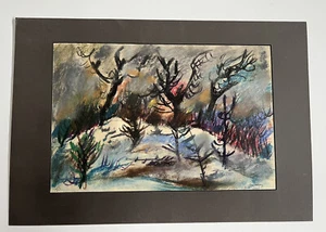 Vintage Pastel Drawing “Pine Lake, Ohio" 1970 by Bill Rakocy - Picture 1 of 6