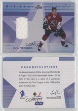 2001 ITG Be A Player Memorabilia All-Star Jersey /98 Chris Pronger #ASJ-43 HOF
