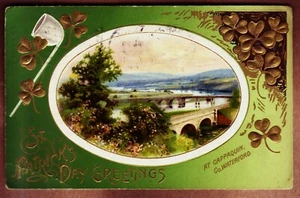 ST. PATRICK'S DAY GREETINGS - Embossed Postcard c1910 - Picture 1 of 2