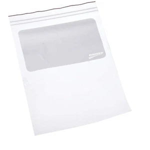 8"W x 10Lx4 mil Minigrip Red Line Reclosable Bags with WhiteBlock & HangHole1000 - Picture 1 of 6