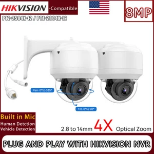 Hikvision Compatible 5MP/8MP 4X Zoom PTZ IP Camera Mic POE IR30m Factory Direct - Picture 1 of 27