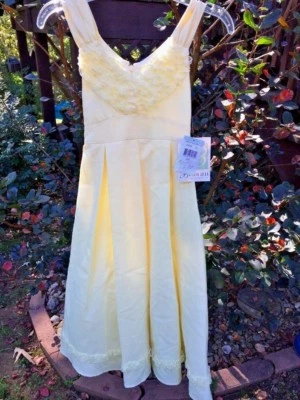 BONNIE JEAN New Canary Yellow Ruffle Flower Girl Church Pageant Dress Girls Sz 8 - Image 1 of 4