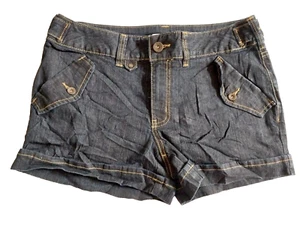 Vintage 1990s Y2K High Rise Tab Detailed Denim shorts - Picture 1 of 5