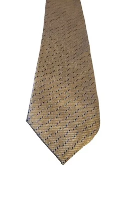 Corbata Croft & Barrow Private Stock para hombre dorada con patrón de lunares azules seda Foto 1 de 4