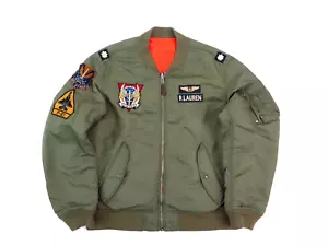 Gr. XXL 29" Brustumfang POLO RALPH LAUREN Twill Bomberjacke L2 Flight Olivgrün 2XL - Bild 1 von 16