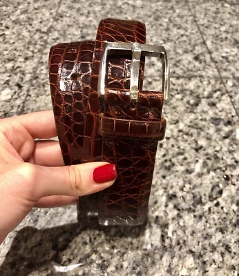 Cinturón hombre TARDINI cocodrilo marrón Foto 1 de 4