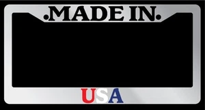 Chrome METAL License Plate Frame Made In The USA (Tri-color) Auto Accessory - Picture 1 of 1