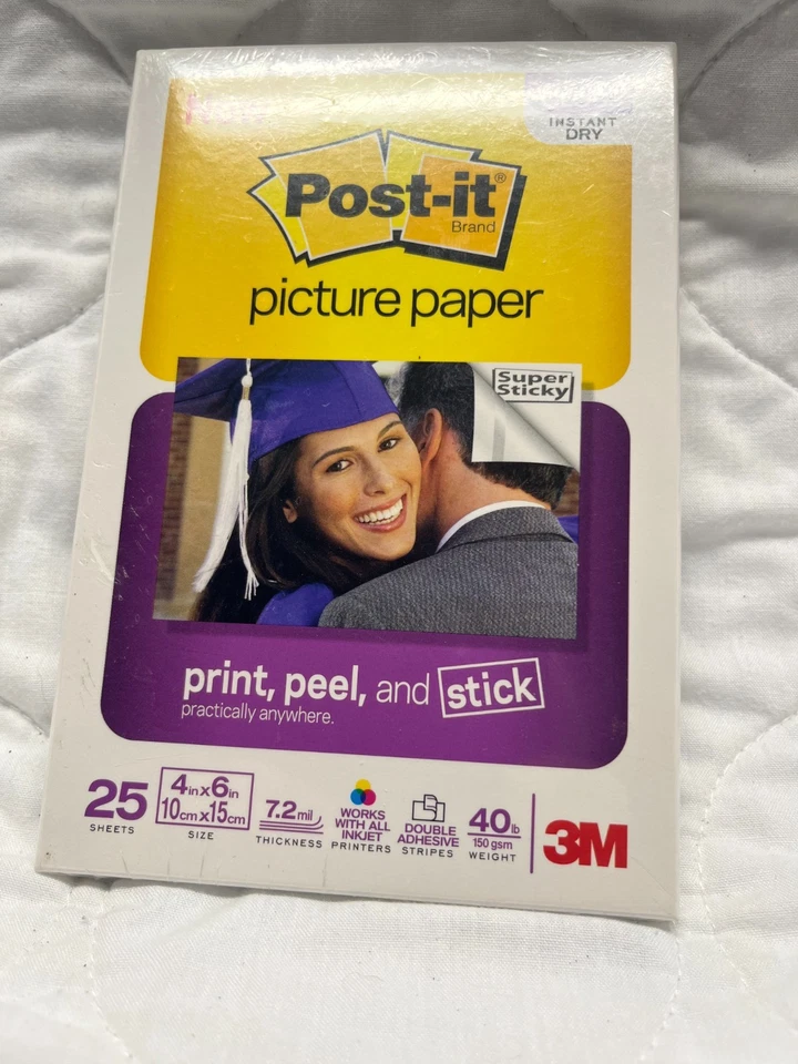 Post-it High Gloss Instant Dry Picture Paper- 4x6- 25 Sheets – Sealed - Image 1 of 1