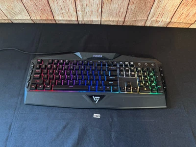 Victsing Gaming Keyboard Ergonomic USB Wired RGB Glowing Light Up - Image 1 of 4