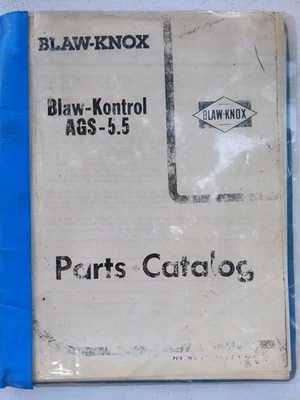 Blaw-Knox KONTROL AGS-5.5 MANUAL DE PIEZAS CATÁLOGO LISTA LIBRO GUÍA PENDIENTE PAVIMENTADORA Copiar Foto 1 de 4