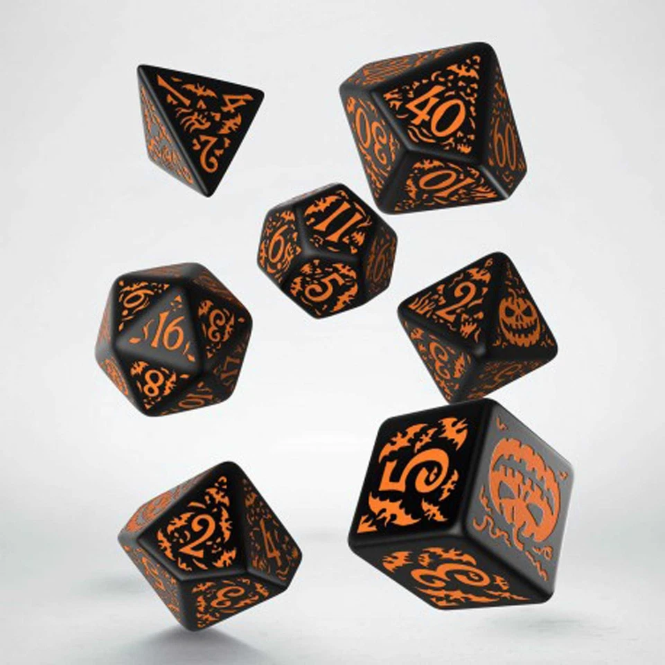 Q-Workshop Halloween Pumpkin Black & Orange Dice Set (Importación USA) - Imagen 1 de 1