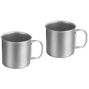 Set of 2 Outdoor Folding Cup Travel Camping Mug Lightweight with Lid - Picture 1 of 12