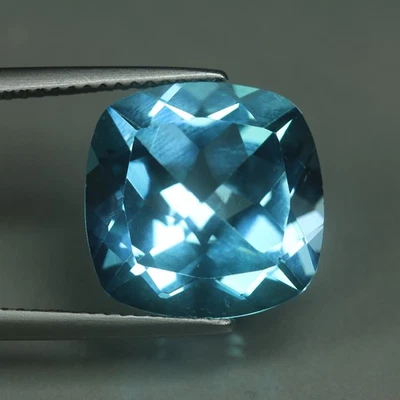 10,23 quilates_gran piedra preciosa suelta_topacio azul 100 % natural_corte cojín Foto 1 de 3