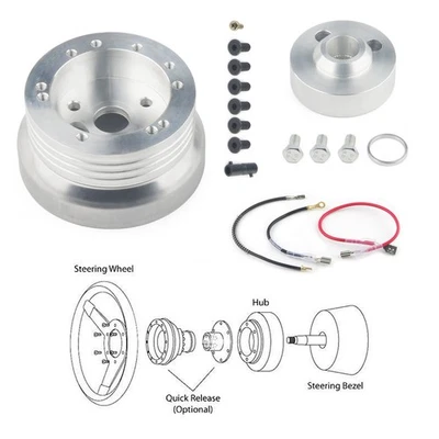 Steering Adapter Wheel Polished HubIdidit 5 & 6 Hole Chevy GM River Flaming θ θ - Image 1 of 4