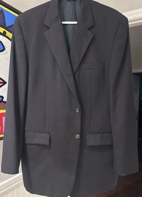 🇺🇲 Chaps Men's Two Button Wool Blazer 44 L * Teeny Nick On Sleeve - Image 1 of 4