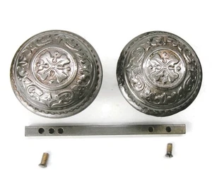 Pair of Antique Vintage Eastlake Victorian Ornate Door Knobs w/ Spindle Salvage - Picture 1 of 6