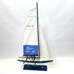 Vintage Model Racing Sailboat – USA 67 "One World" Yacht, 77 cm - Picture 1 of 10