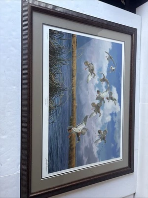 Firmado David Maass “Esquina Aislada” 533/3800 Enmarcado 38”W X 29”T Patos Un. Foto 1 de 4